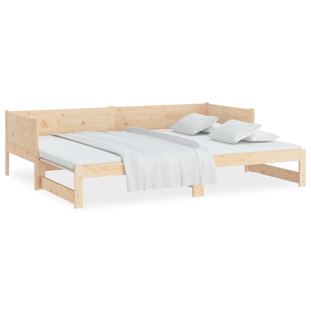 Dormeuse Estraibile in Legno Massello di Pino 2x(90x190) cm | homemem39