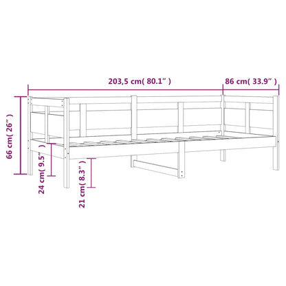 Dormeuse Bianca in Legno Massello di Pino 80x200 cm | homemem39