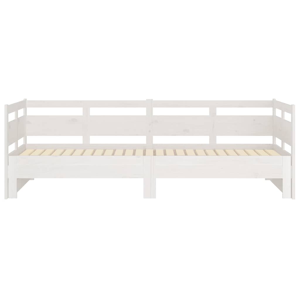 Dormeuse Estraibile Bianca Legno Massello di Pino 2x(90x200) cm