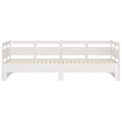 Dormeuse Estraibile Bianca Legno Massello di Pino 2x(90x200) cm