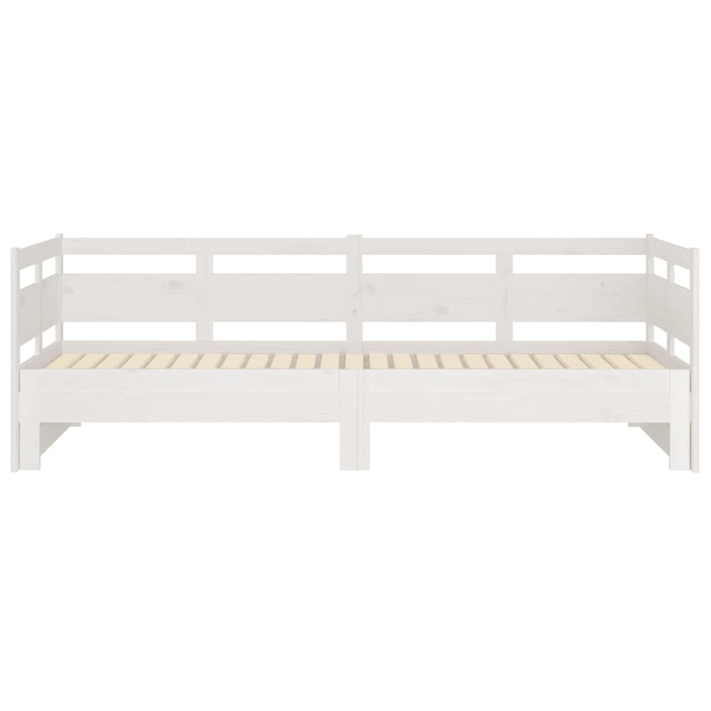Dormeuse Estraibile Bianca Legno Massello di Pino 2x(80x200) cm | homemem39