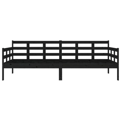 Dormeuse Nera in Legno Massello di Pino 90x200 cm - homemem39