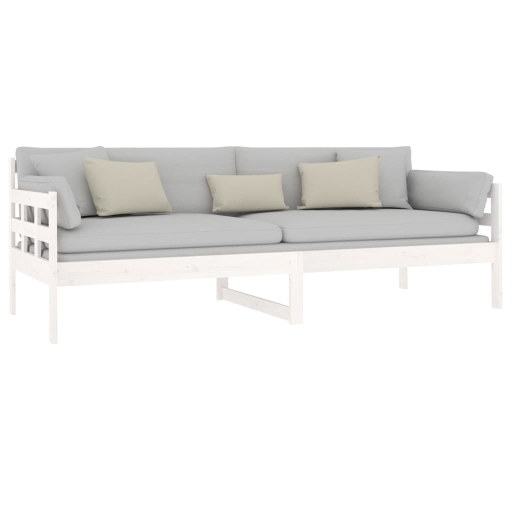 Dormeuse Bianca in Legno Massello di Pino 80x200 cm | homemem39