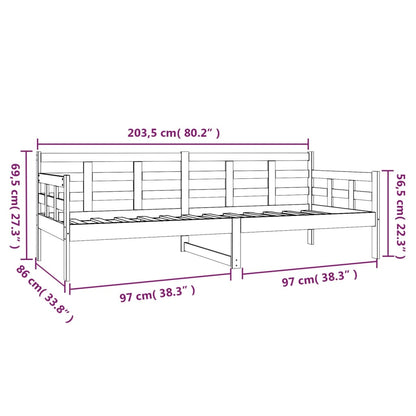 Dormeuse Bianca in Legno Massello di Pino 80x200 cm | homemem39