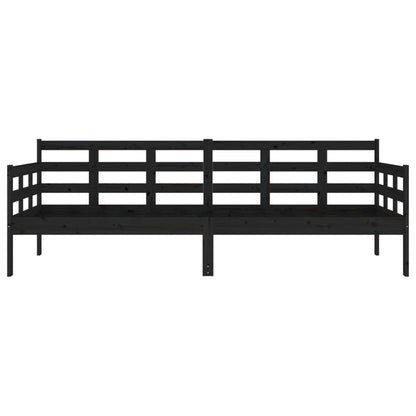 Dormeuse Nera in Legno Massello di Pino 80x200 cm - homemem39