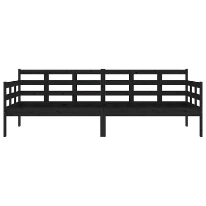Dormeuse Nera in Legno Massello di Pino 80x200 cm
