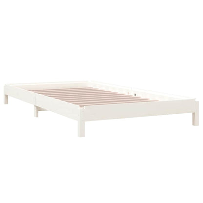 Letto Impilabile Bianco 100x200cm in Legno Massello di Pino
