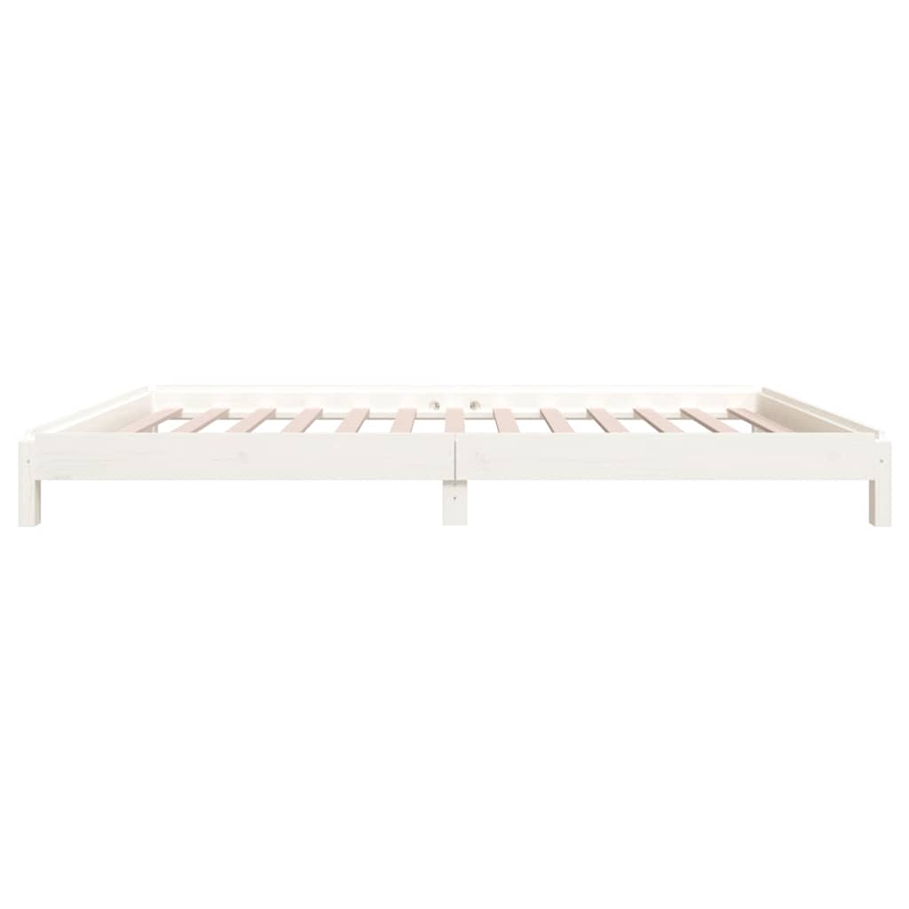 Letto Impilabile Bianco 100x200cm in Legno Massello di Pino