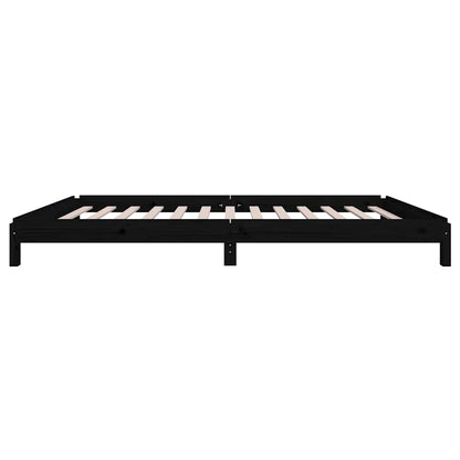 Letto Impilabile Nero 90x200cm in Legno Massello di Pino