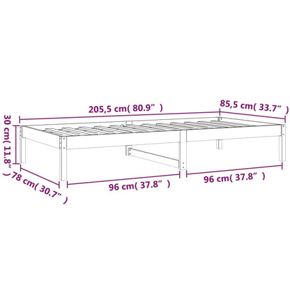 Dormeuse senza Materasso Bianca 80x200 cm Legno Massello Pino | homemem39