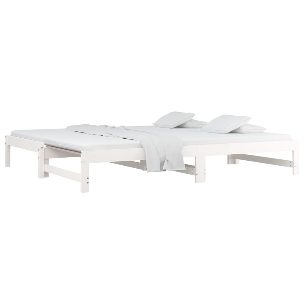 Dormeuse Estraibile Bianca 2x(80x200) cm Legno Massello di Pino | homemem39