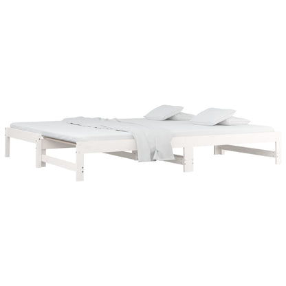 Dormeuse Estraibile Bianca 2x(80x200) cm Legno Massello di Pino | homemem39