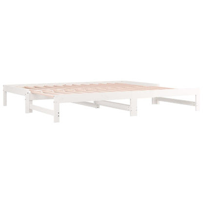 Dormeuse Estraibile Bianca 2x(80x200) cm Legno Massello di Pino | homemem39