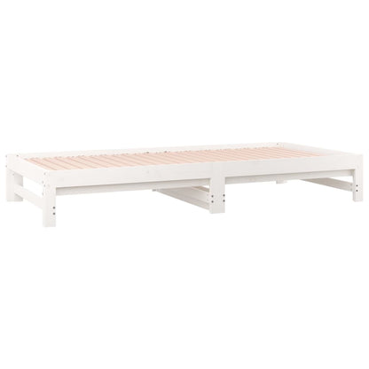 Dormeuse Estraibile Bianca 2x(80x200) cm Legno Massello di Pino | homemem39