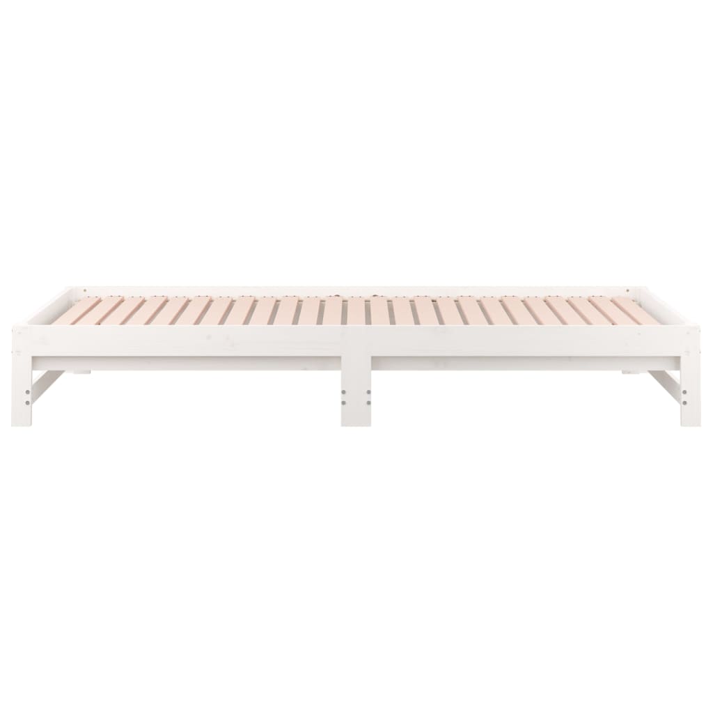 Dormeuse Estraibile Bianca 2x(80x200) cm Legno Massello di Pino | homemem39