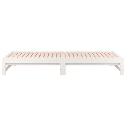 Dormeuse Estraibile Bianca 2x(80x200) cm Legno Massello di Pino | homemem39