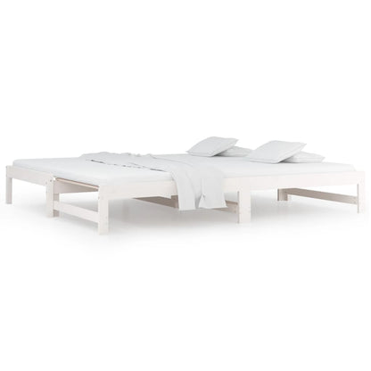 Dormeuse Estraibile Bianca 2x(90x190) cm Legno Massello di Pino | homemem39