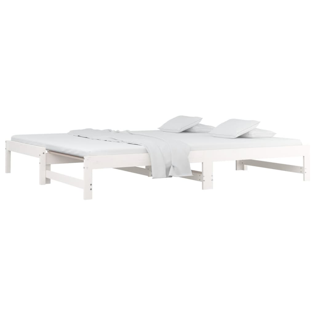 Dormeuse Estraibile Bianca 2x(90x190) cm Legno Massello di Pino | homemem39