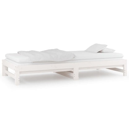 Dormeuse Estraibile Bianca 2x(90x190) cm Legno Massello di Pino | homemem39