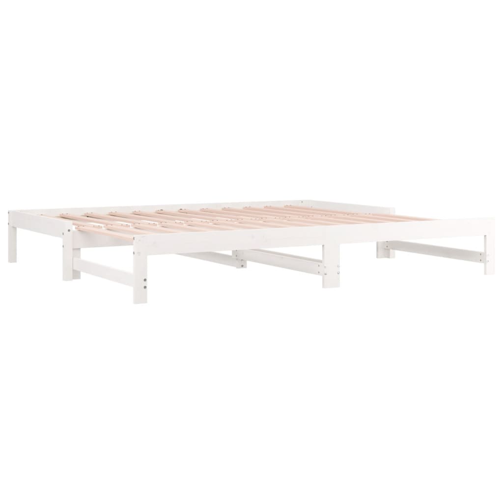 Dormeuse Estraibile Bianca 2x(90x190) cm Legno Massello di Pino | homemem39