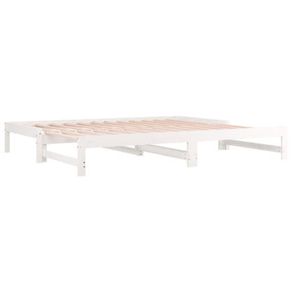 Dormeuse Estraibile Bianca 2x(90x190) cm Legno Massello di Pino | homemem39