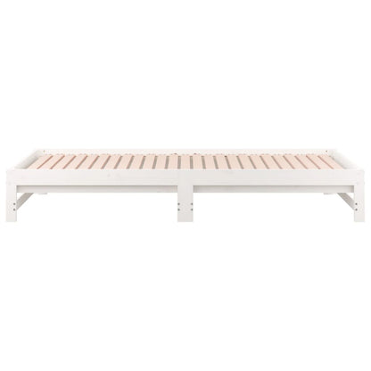 Dormeuse Estraibile Bianca 2x(90x190) cm Legno Massello di Pino | homemem39