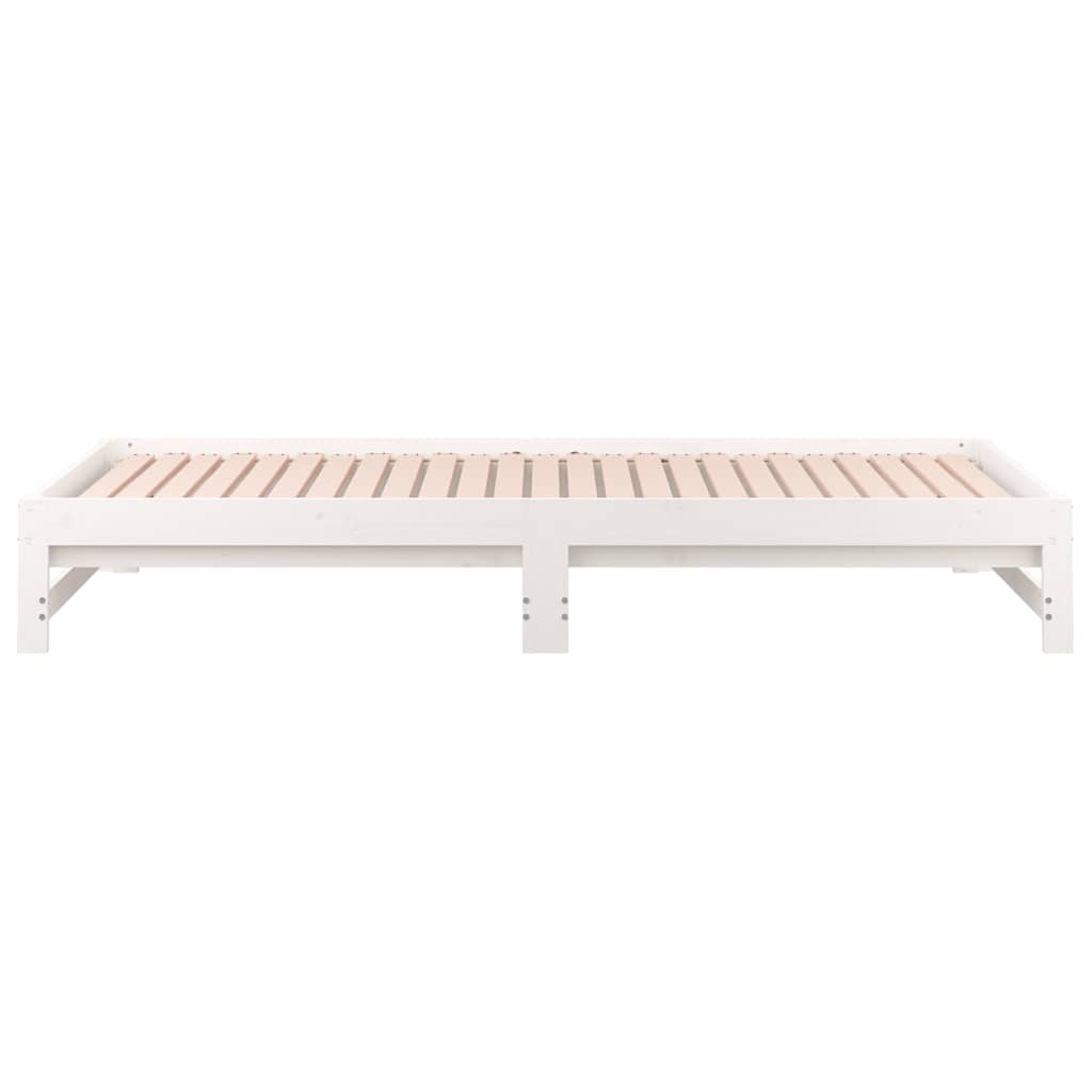Dormeuse Estraibile Bianca 2x(90x190) cm Legno Massello di Pino