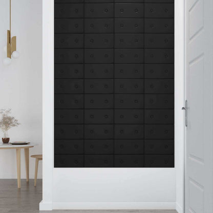 Testiera da Parete 12 pcs Nero 30 x 15 cm Pelle Sintetica