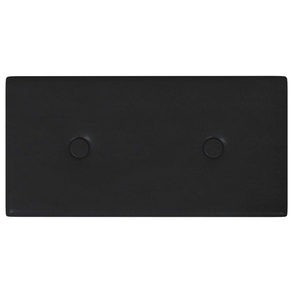 Testiera da Parete 12 pcs Nero 30 x 15 cm Pelle Sintetica | homemem39