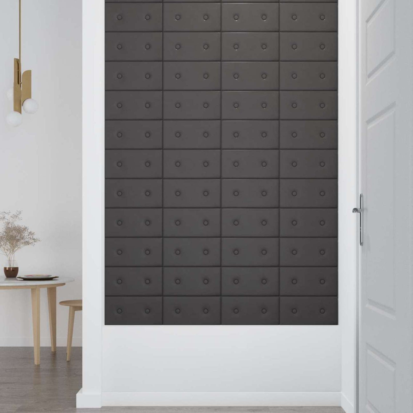 Testiera da Parete 12 pcs Grigio 30 x 15 cm Pelle Sintetica