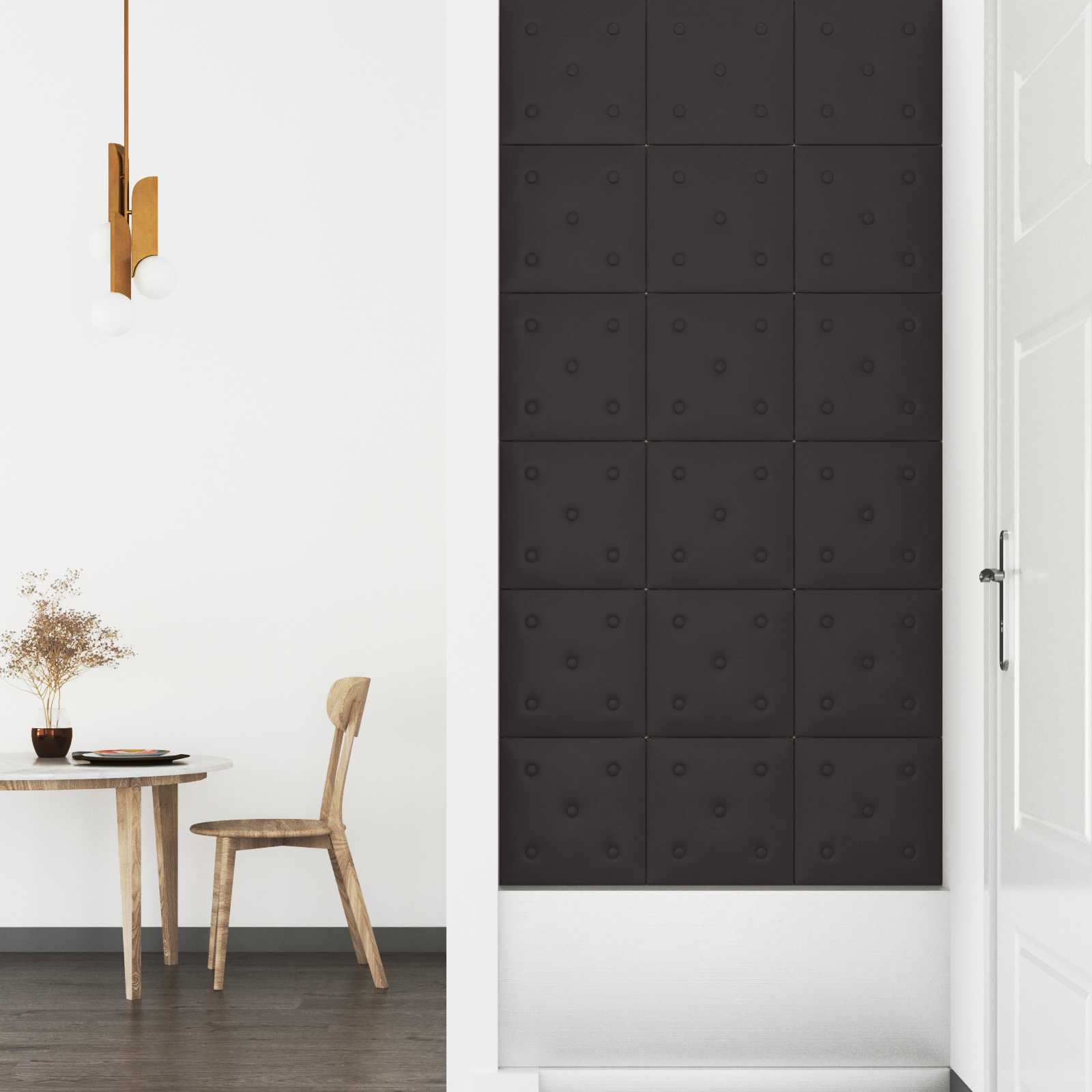 Testiera da Parete 12 pcs Nero 30 x 30 cm Pelle Sintetica | homemem39