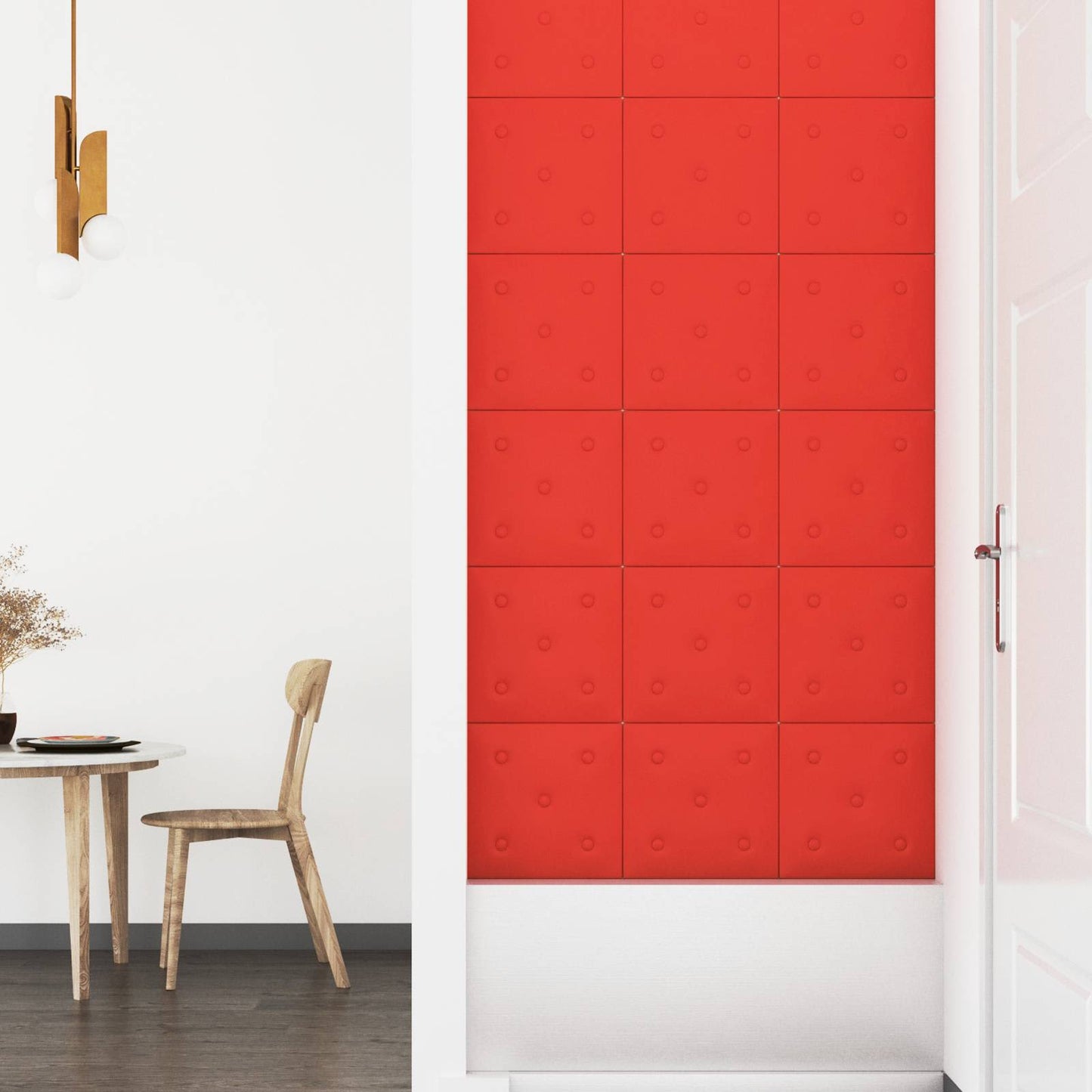Testiera da Parete 12 pcs Rosso 30 x 30 cm Pelle Sintetica | homemem39