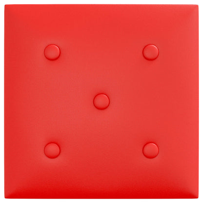 Testiera da Parete 12 pcs Rosso 30 x 30 cm Pelle Sintetica | homemem39