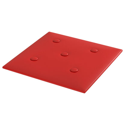 Testiera da Parete 12 pcs Rosso Vino 30 x 30 cm Pelle Sintetica