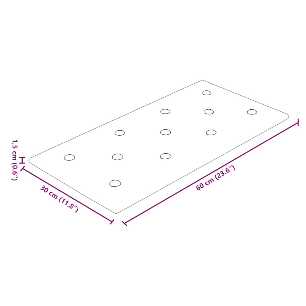 Pannelli Murali 12 pz Crema 60x30 cm Similpelle 2,16 m²