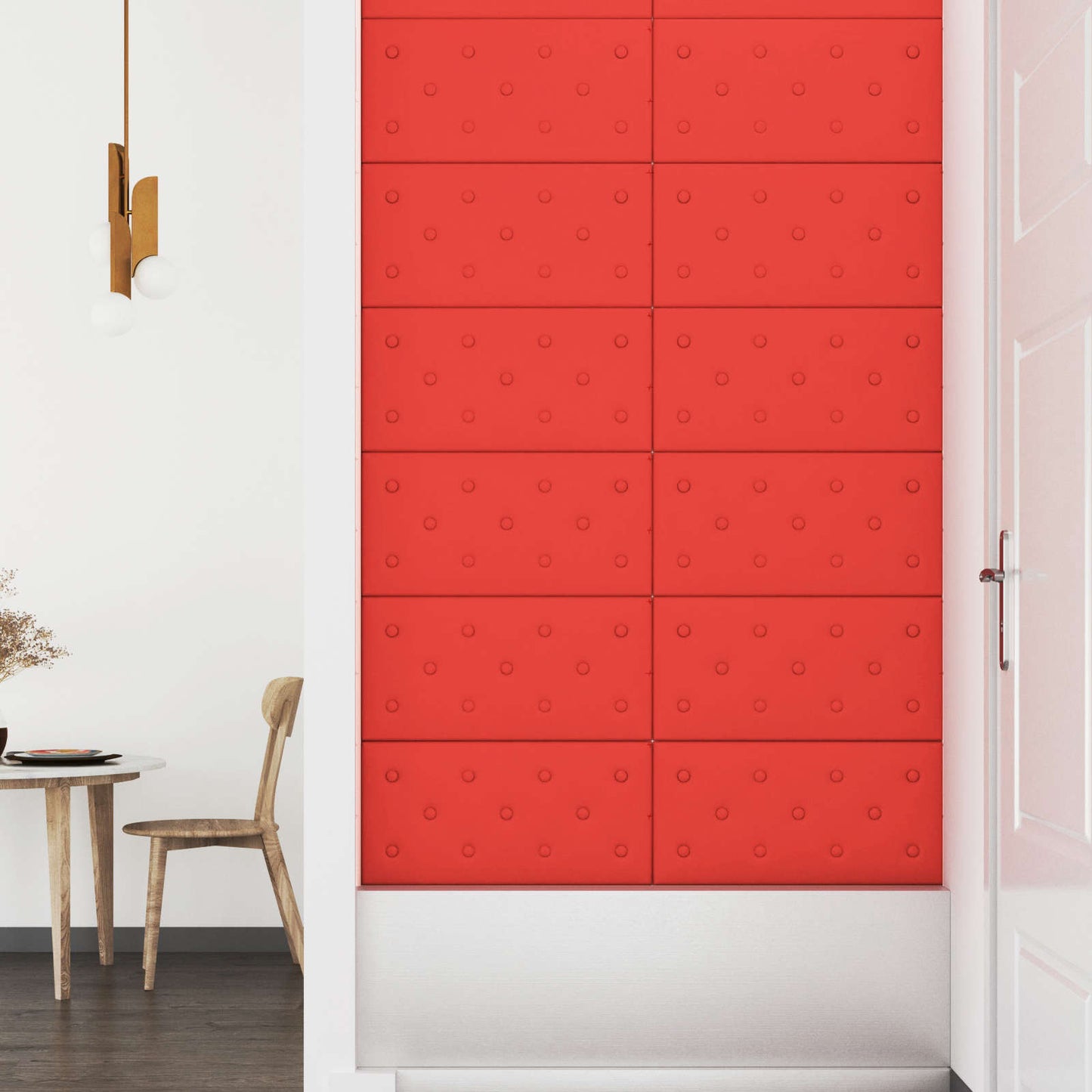 Testiera da Parete 12 pcs Rosso 60 x 30 cm Pelle Sintetica