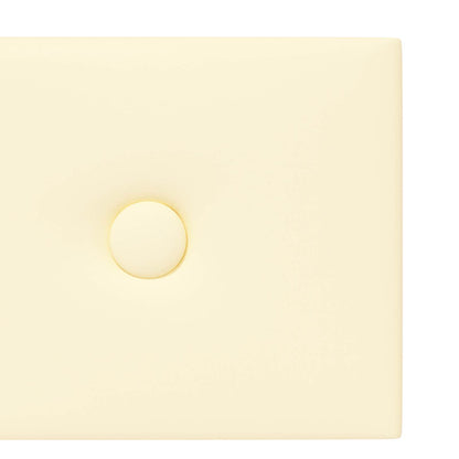 Testiera da Parete 12 pcs Crema 90 x 15 cm Pelle Sintetica | homemem39