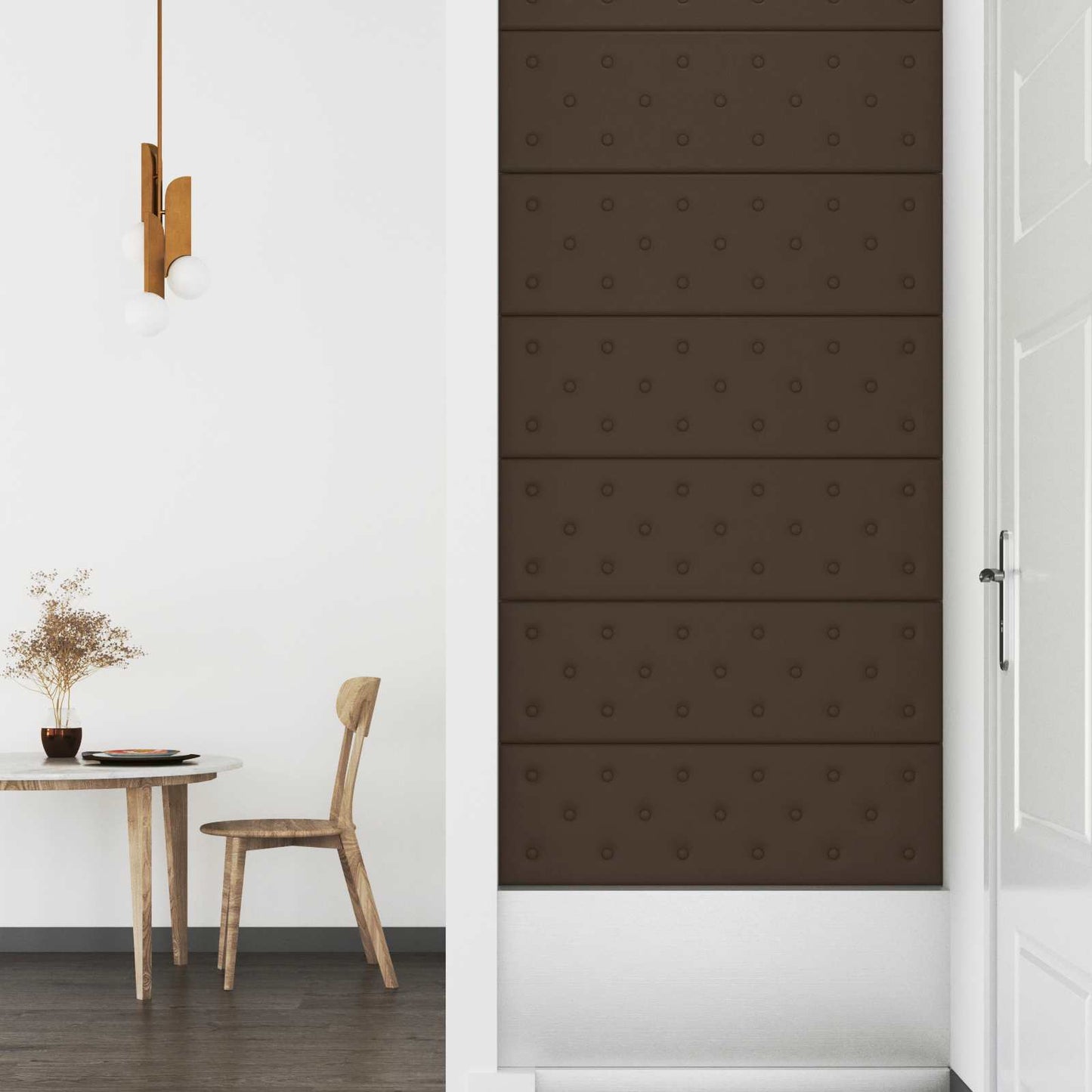 Testiera da Parete 12 pcs Marrone 90 x 30 cm Pelle Sintetica | homemem39