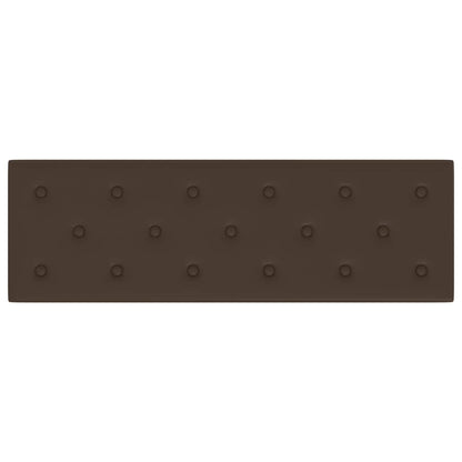 Testiera da Parete 12 pcs Marrone 90 x 30 cm Pelle Sintetica | homemem39