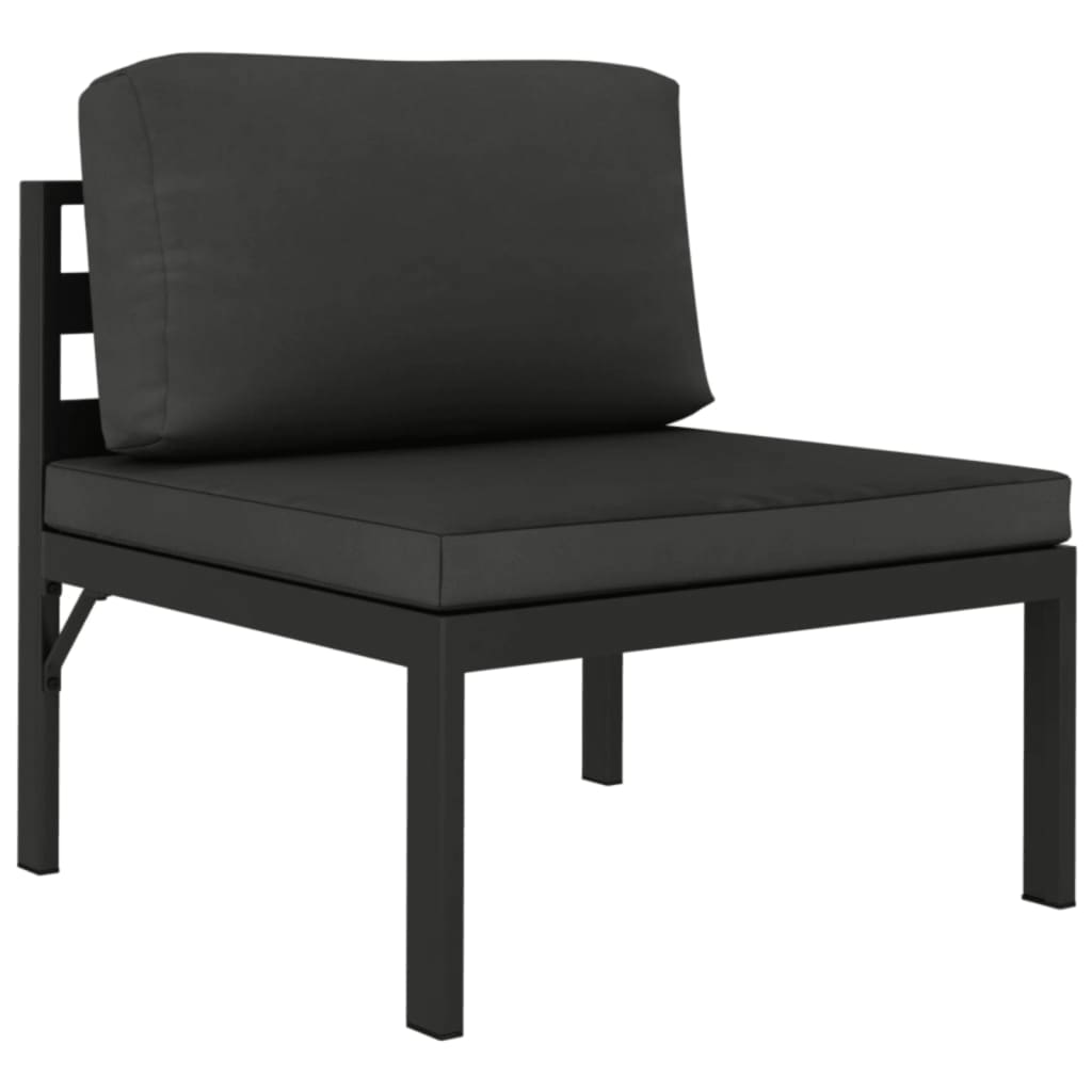Set Divani da Giardino 5 pz con Cuscini in Alluminio Antracite | homemem39