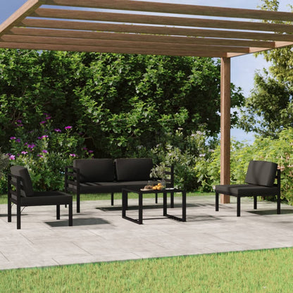 Set Divani da Giardino 5 pz con Cuscini in Alluminio Antracite - homemem39