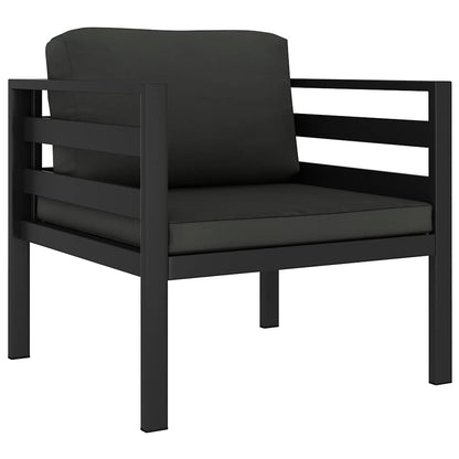 Set Divani da Giardino 7 pz con Cuscini in Alluminio Antracite