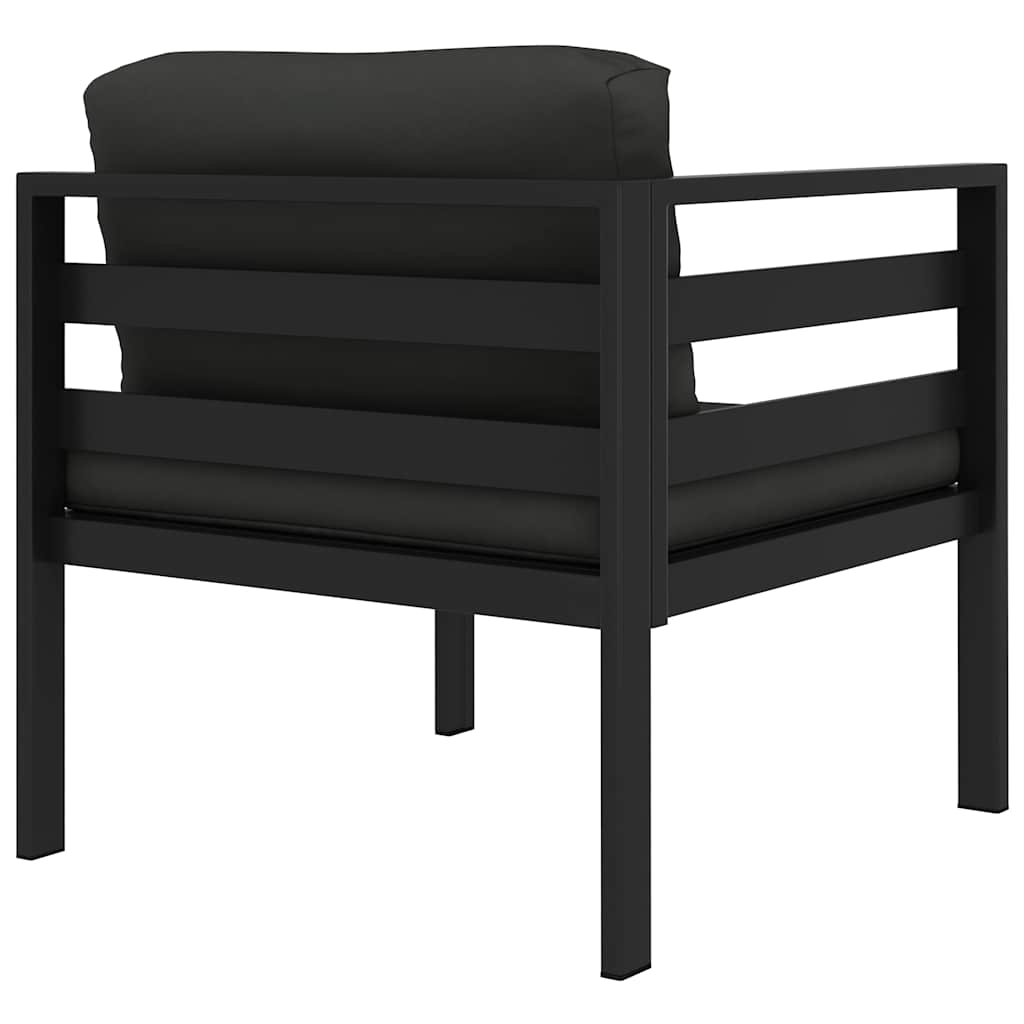 Set Divani da Giardino 6 pz con Cuscini in Alluminio Antracite