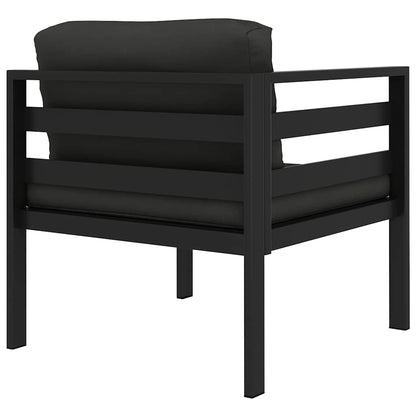 Set Divani da Giardino 6 pz con Cuscini in Alluminio Antracite
