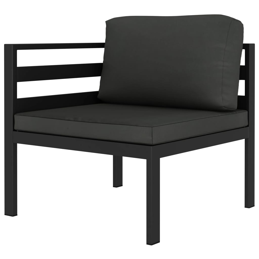 Set Divani da Giardino 9 pz con Cuscini in Alluminio Antracite | homemem39