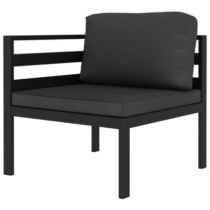 Set Divani da Giardino 9 pz con Cuscini in Alluminio Antracite | homemem39