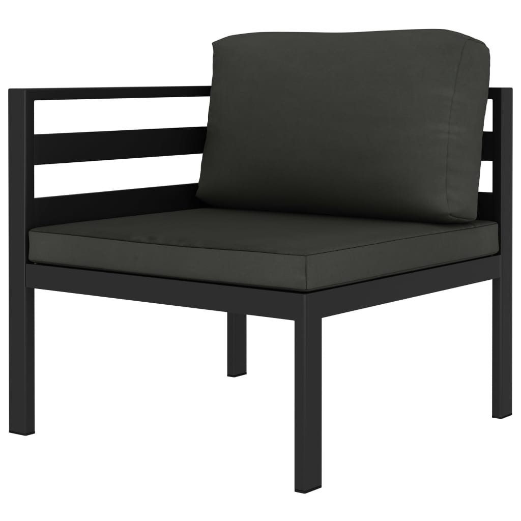Set Divani da Giardino 9 pz con Cuscini in Alluminio Antracite | homemem39