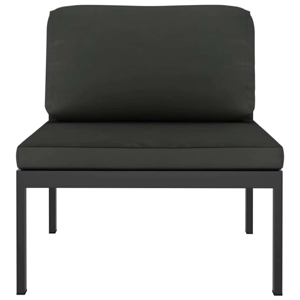 Set Divani da Giardino 10 pz con Cuscini in Alluminio Antracite