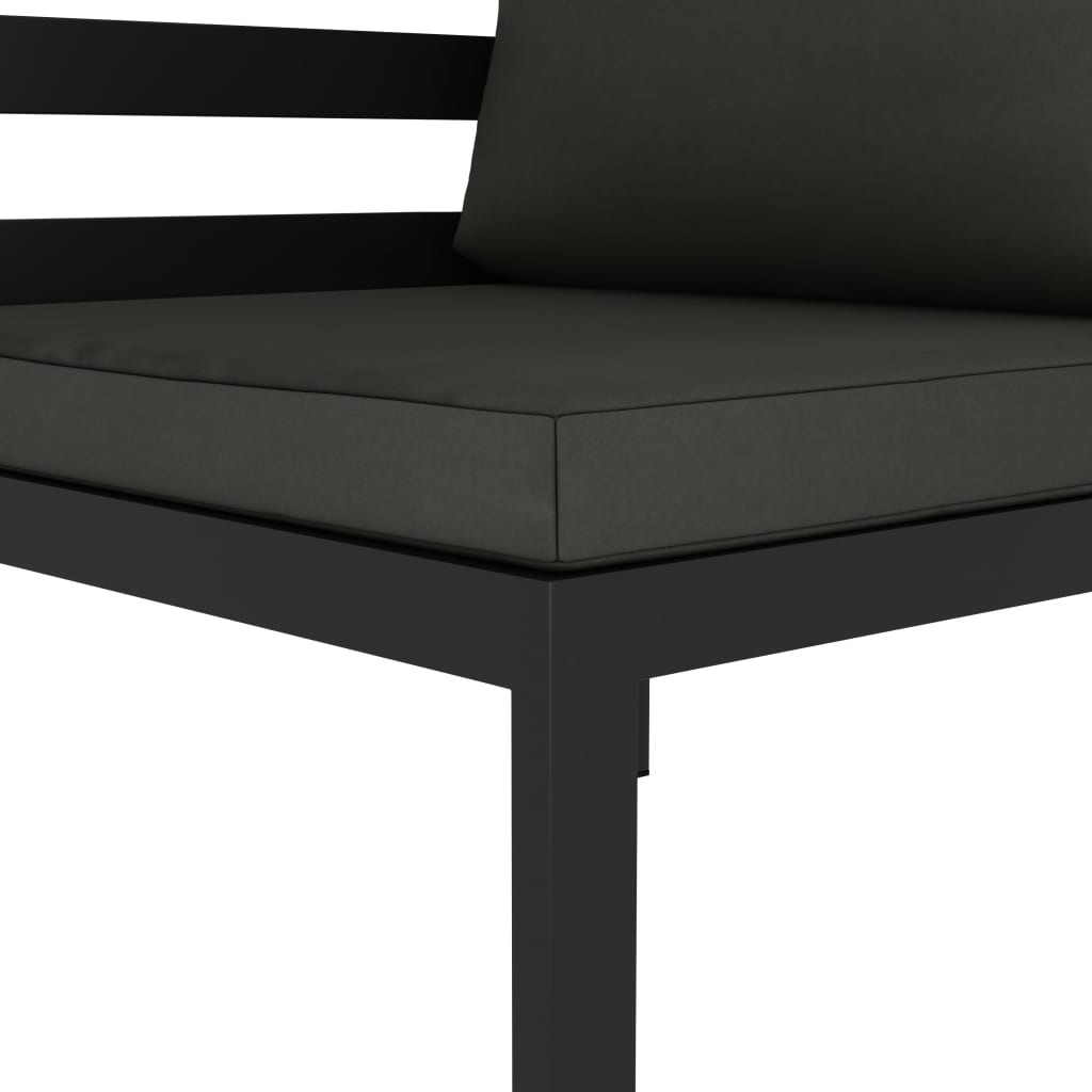 Set Divani da Giardino 8 pz con Cuscini in Alluminio Antracite | homemem39