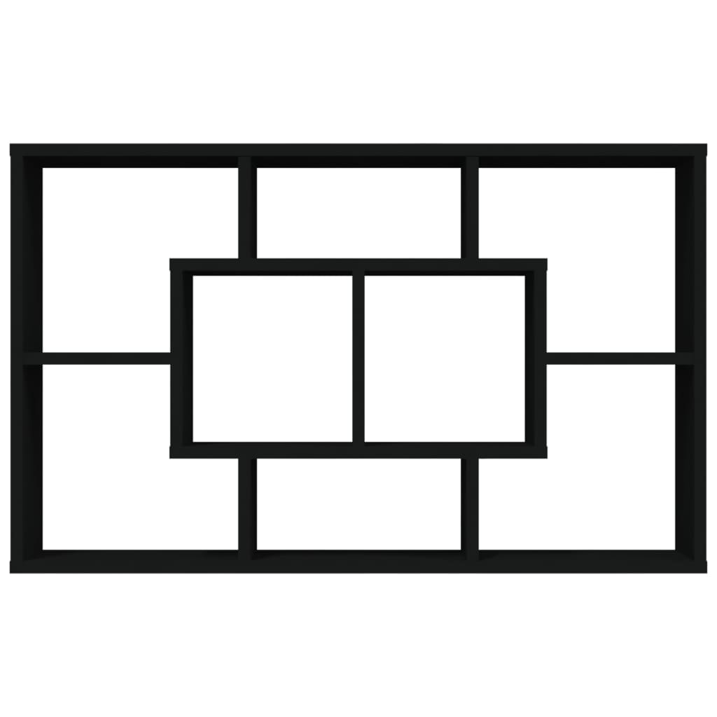 Scaffale a Parete Nero 85x16x52,5 cm in Legno Multistrato - homemem39